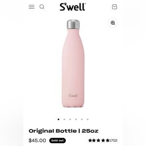 S'well Pink Stainless Steel Water Bottle